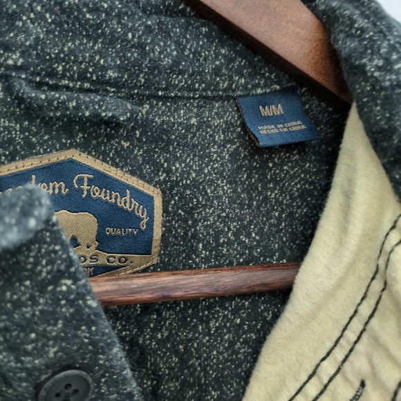 Freedom Foundry Long Sleeve Heavy Weight Chamois Flannel‎ Shirt Gray Mens Size M - Picture 3 of 6